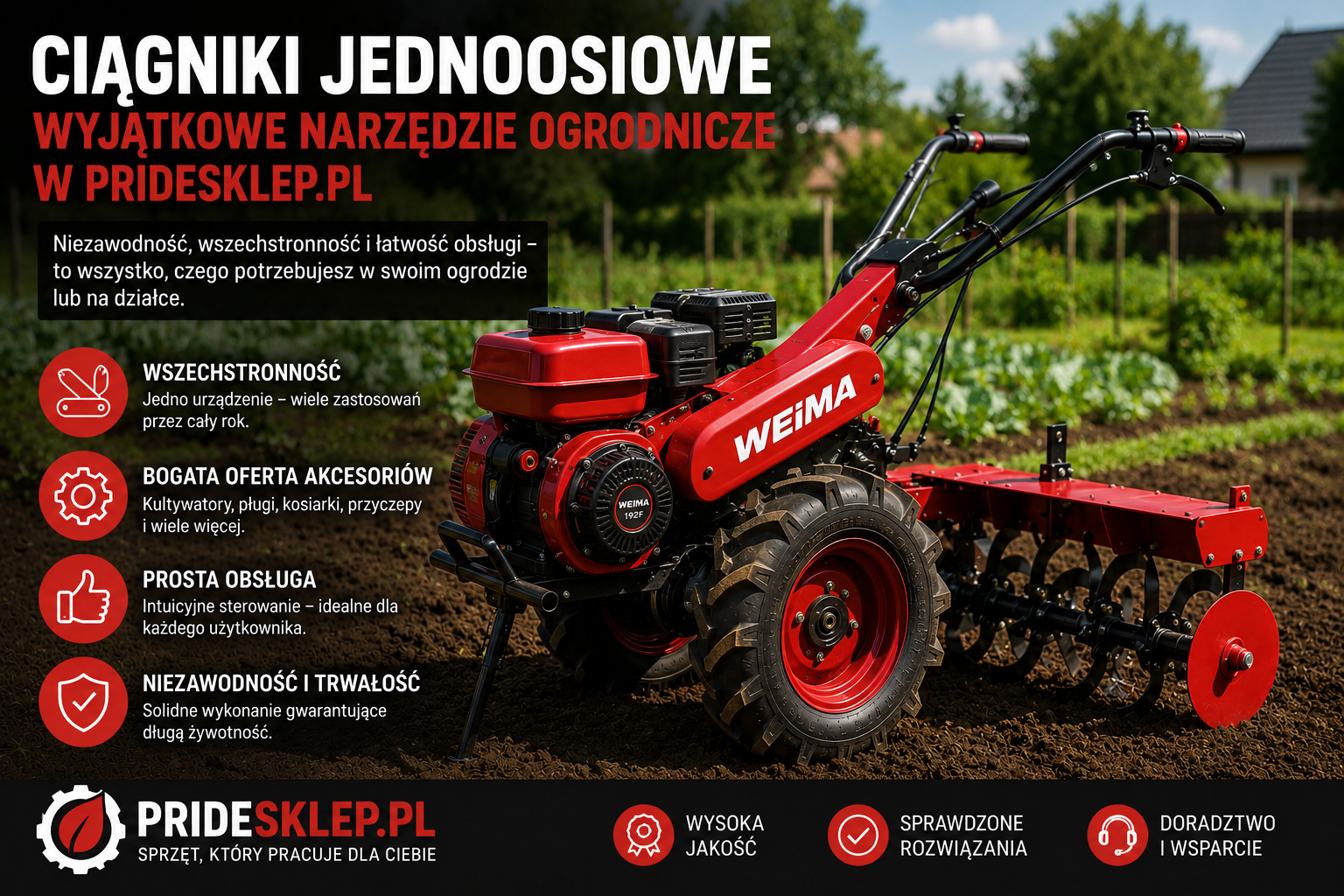 Ciągniki jednoosiowe - Wyjątkowe narzędzie ogrodnicze w pridesklep.pl